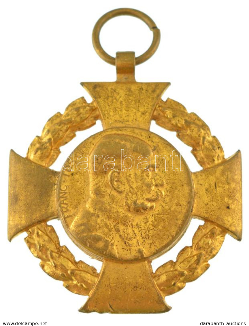 1908. "Katonai Jubileumi Kereszt" Aranyozott Bronz Kitüntetés Mellszalag Nélkül T:XF Hungary 1908. "Diamond Jubilee Cros - Zonder Classificatie