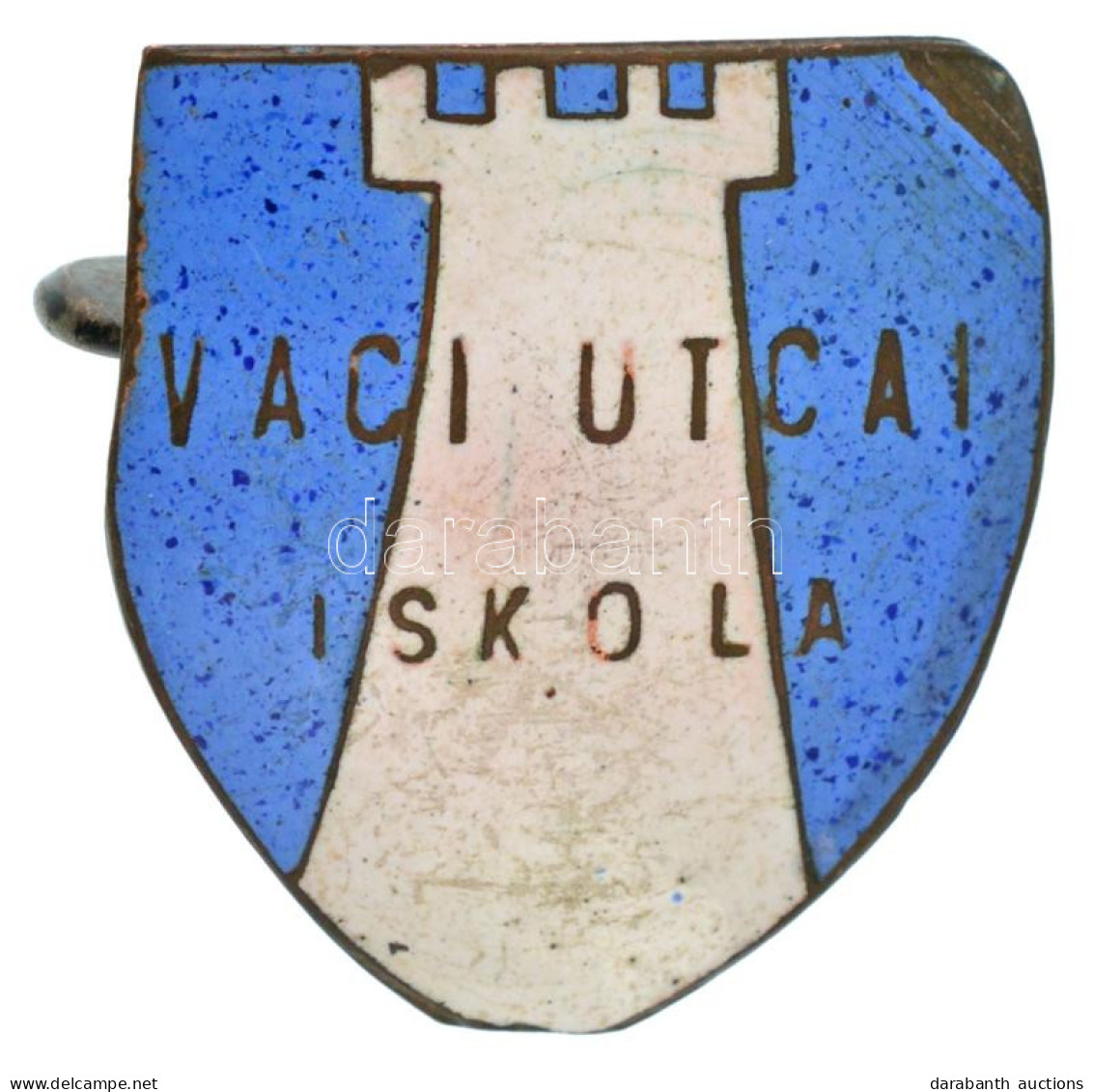 ~1950-1960. "Váci Utcai Iskola" Zománcozott Bronz Iskolajelvény (30x28mm) T:XF Zománchiba, Kissé Hajlott Lemez - Zonder Classificatie