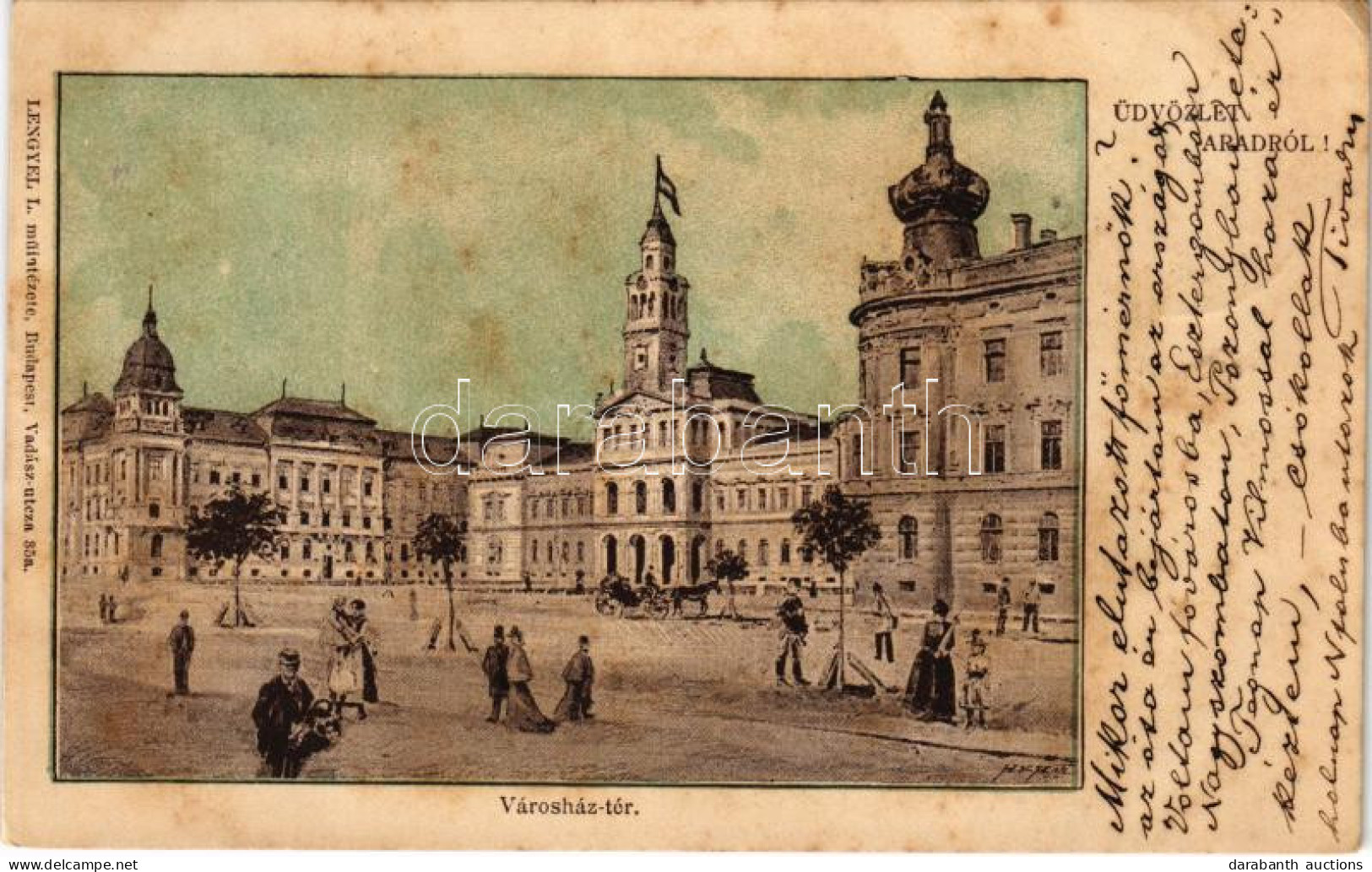 T3 1899 (Vorläufer) Arad, Városház Tér, Városháza. Lengyel L. Műintézete / Town Hall, Square (fl) - Non Classés