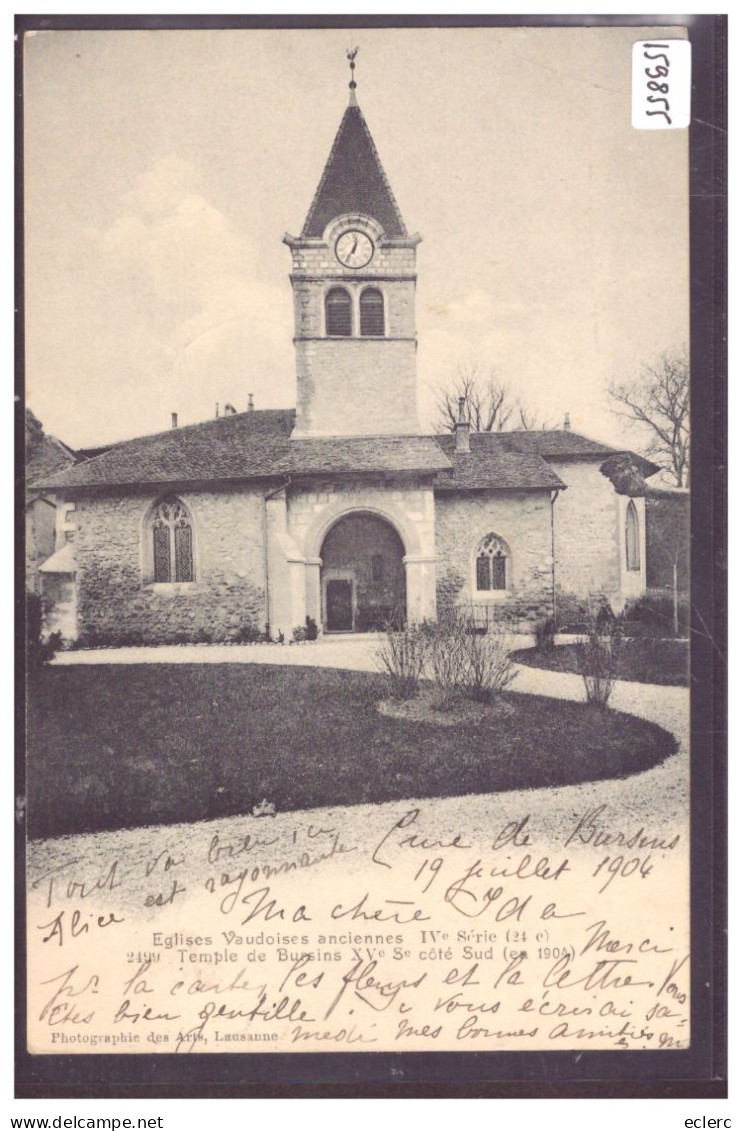 DISTRICT DE ROLLE - BURSINS - L'EGLISE - TB - Bursins