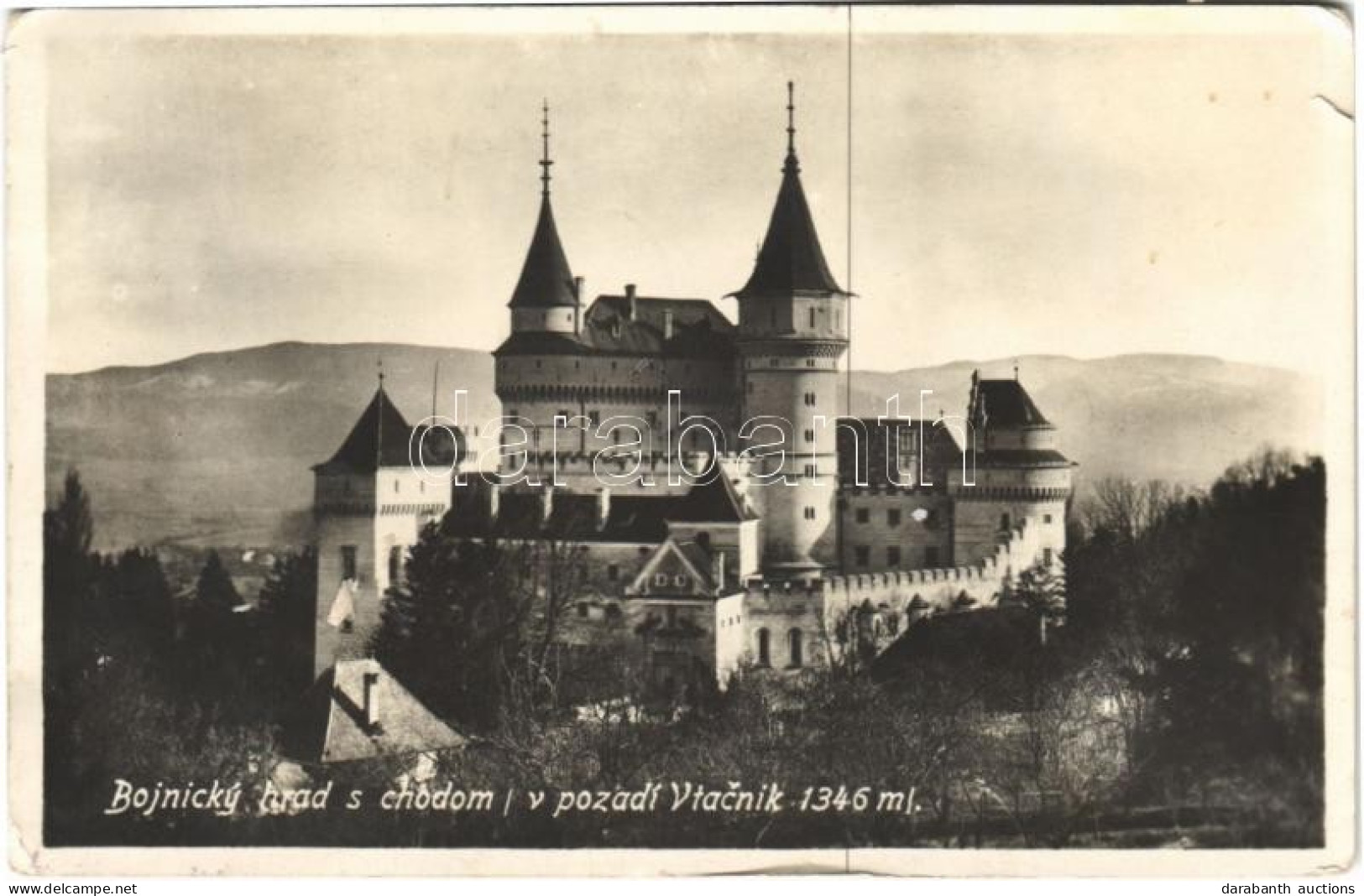 T3 1933 Bajmóc, Bojnice; Gróf Pálffy Várkastély / Bojnicky Hrad / Castle (ragasztónyom / Glue Marks) - Unclassified