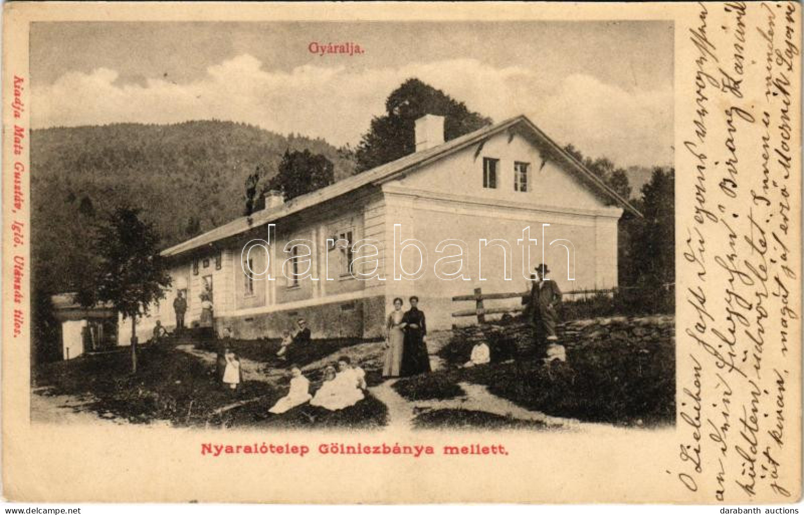 T2/T3 1903 Gölnicbánya, Göllnitz, Gelnica; Gyáralja Nyaralótelep. Matz Gusztáv Kiadása / Holiday Resort, Villa, Spa (EK) - Zonder Classificatie