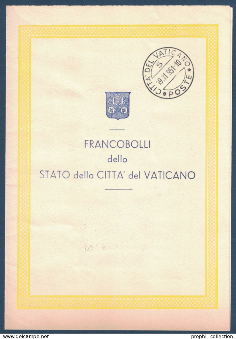 SÉRIE De 5 TIMBRES OBLITÉRÉS VATICANO 1951 Sur LIVRET COMMÉMORATIF XV CENTENARIO DEL CONCILIO DI CALCEDONIA - Oblitérés