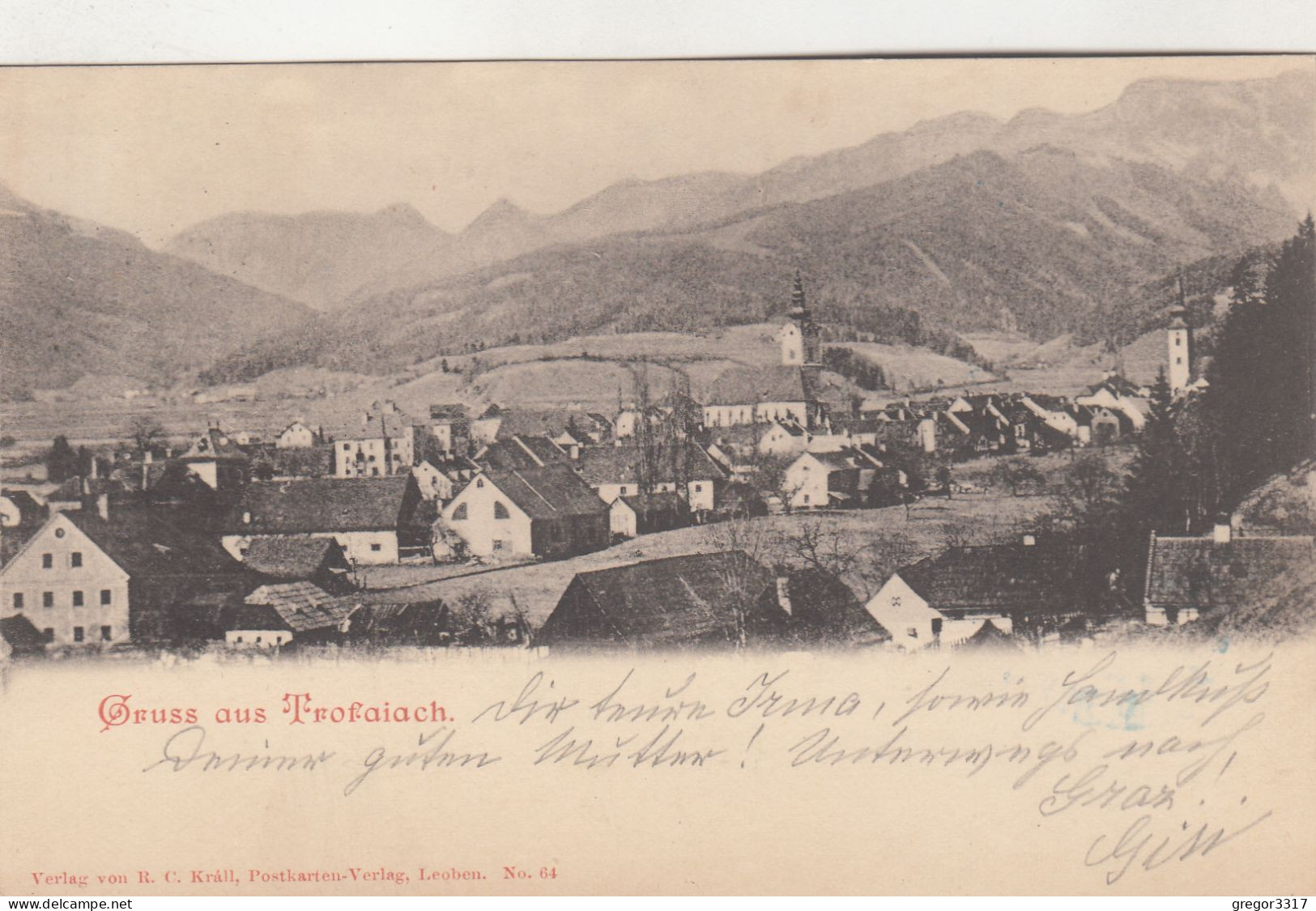 D7589) GRUSS Aus TROFAIACH - Tolle Hochglanz AK - 1899 !! - Trofaiach