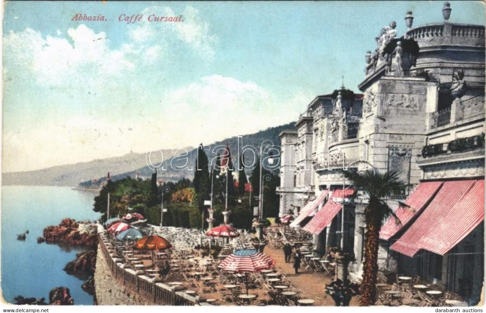 T2 1912 Abbazia, Opatija; Caffé Cursaal / Cafe Spa - Zonder Classificatie