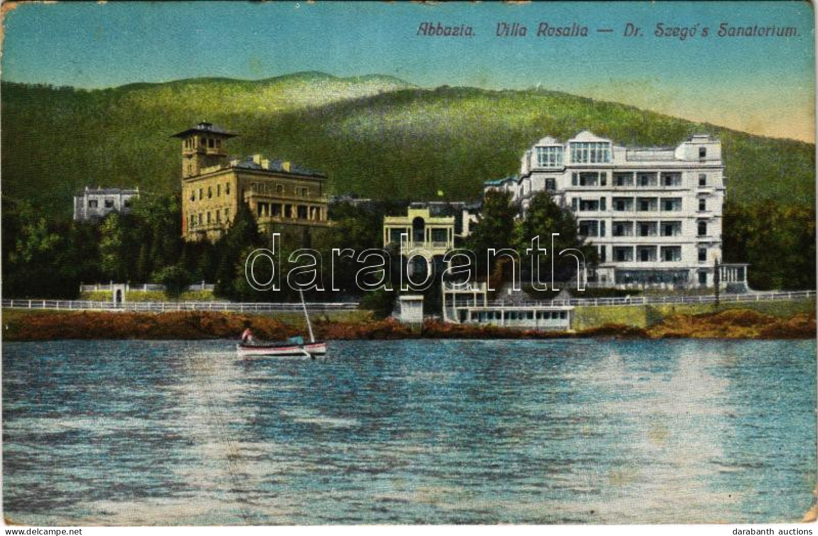 T2/T3 1914 Abbazia, Opatija; Villa Rosalia, Dr. Szego's Sanatorium (EK) - Zonder Classificatie