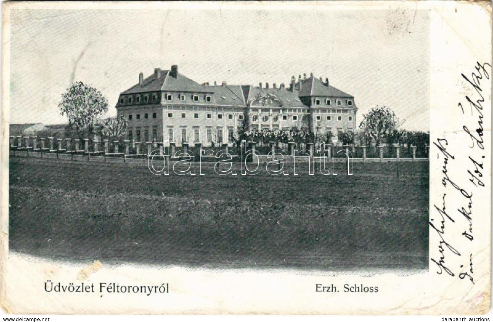 T3/T4 1901 Féltorony, Halbturn; Erzh. Schloss / Kastély / Castle (gyűrődések / Creases) - Ohne Zuordnung