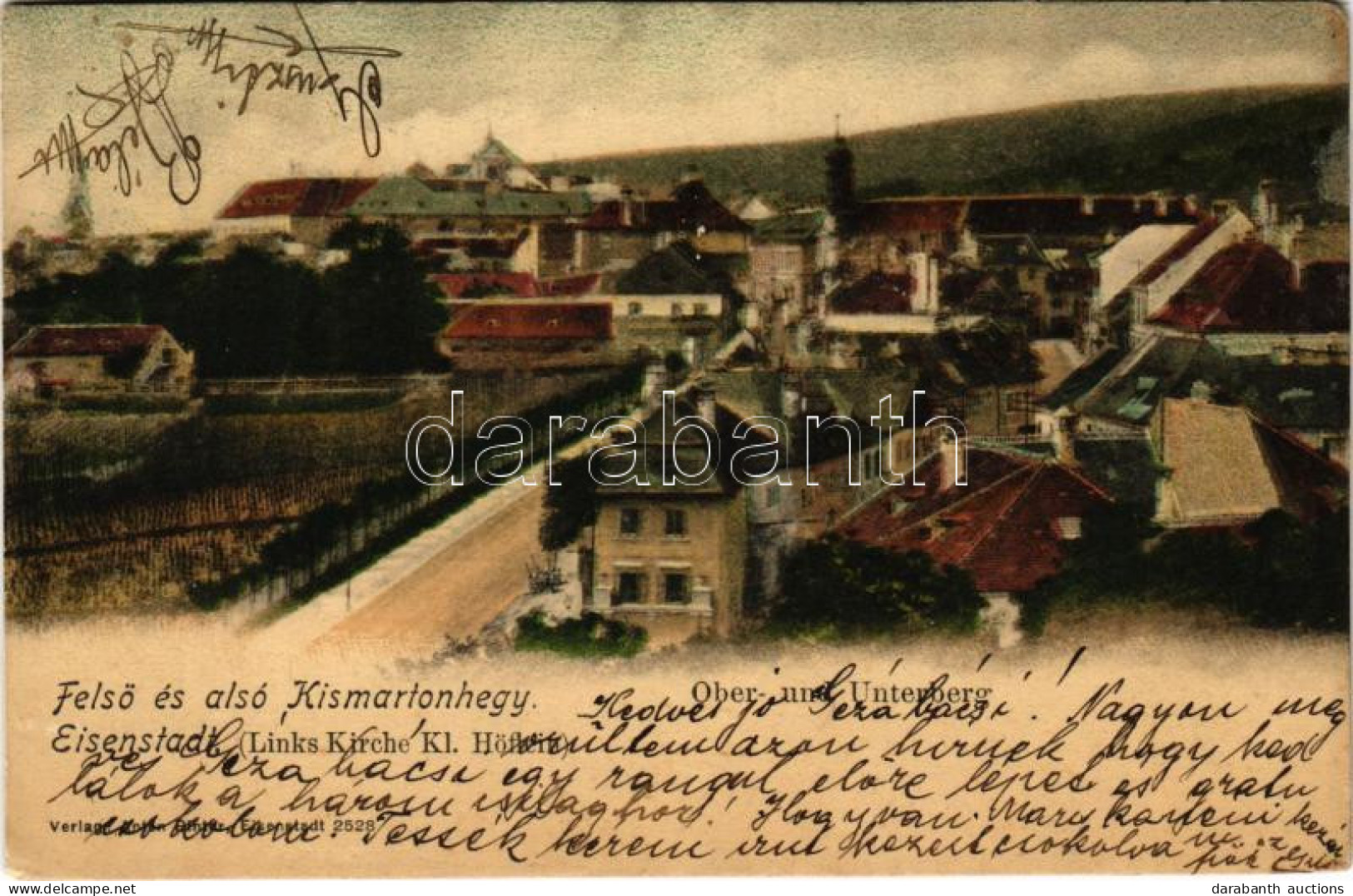 T2/T3 1902 Kismarton, Eisenstadt; Felső és Alsó Kismartonhegy. Anton Pinter Kiadása / Ober- Und Unterberg (links Kirche  - Ohne Zuordnung