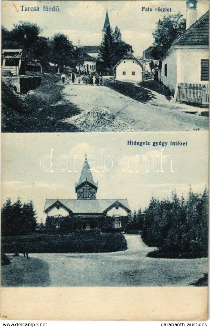T2/T3 1911 Tarcsafürdő, Bad Tatzmannsdorf; Falu Részlet, Hidegvízgyógyintézet. Hönigmann Jakab Kiadása, Brüder Farkas /  - Unclassified