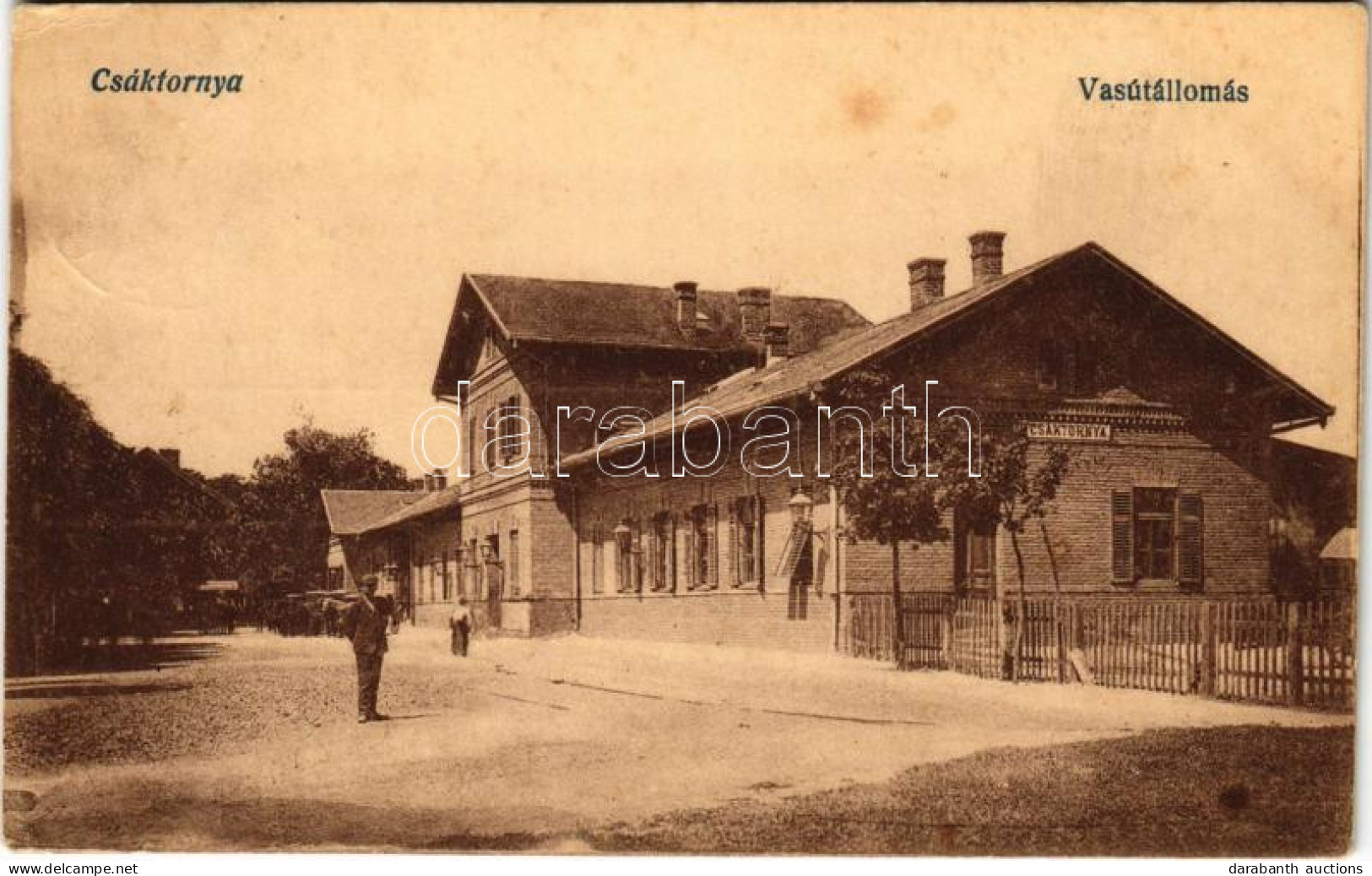 T2/T3 1918 Csáktornya, Cakovec; Vasútállomás. Vasúti Levelezőlapárusítás 202. / Railway Station (EK) - Non Classés