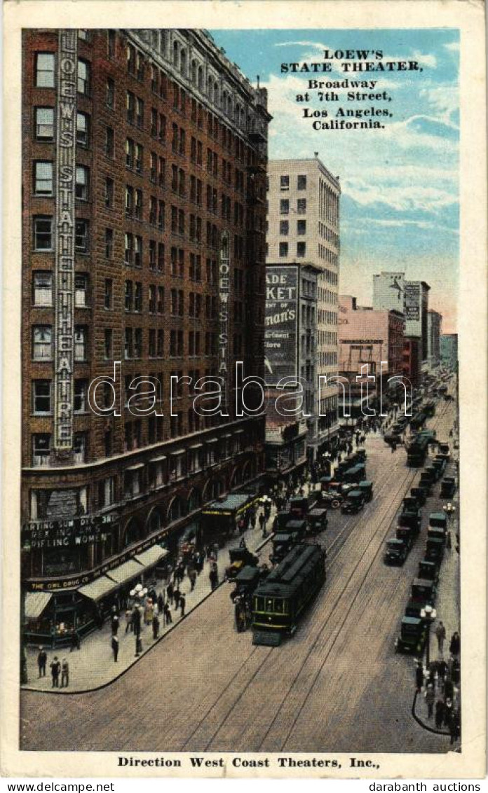 T2/T3 Los Angeles (California), Direction West Coast Theaters Inc., Loew's State Theater, Broaway At 7th Street + Advert - Unclassified