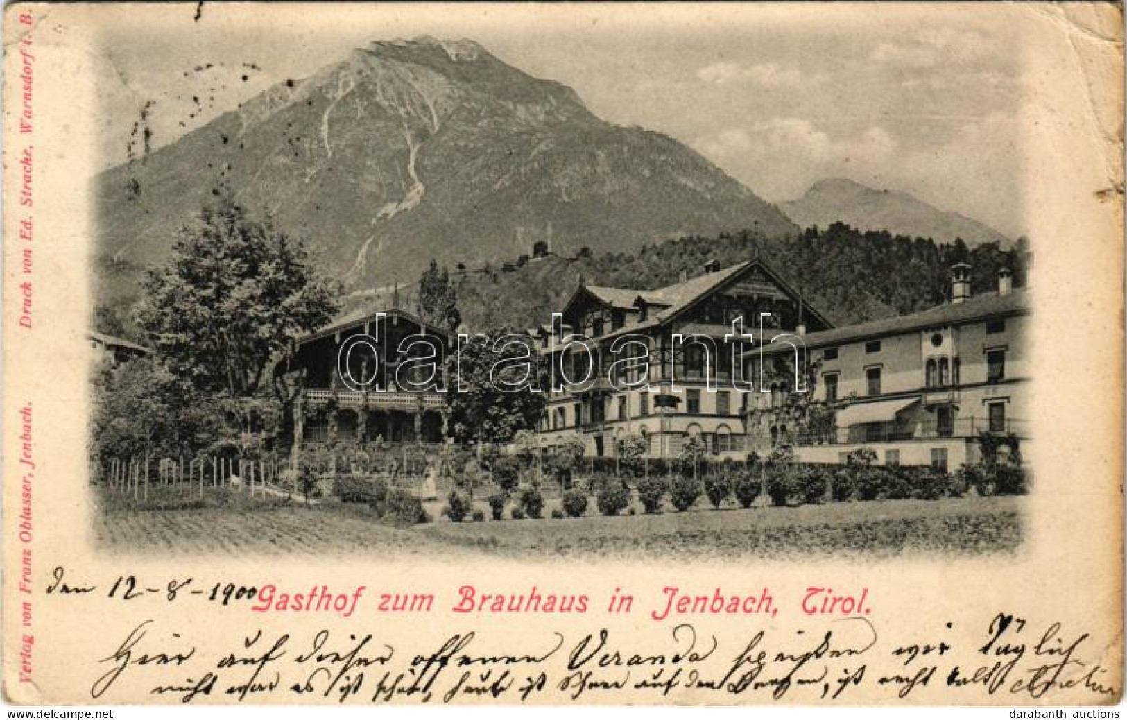 T3 1900 Jenbach (Tirol), Gasthof Zum Brauhaus / Inn, Hotel (EB) - Non Classificati