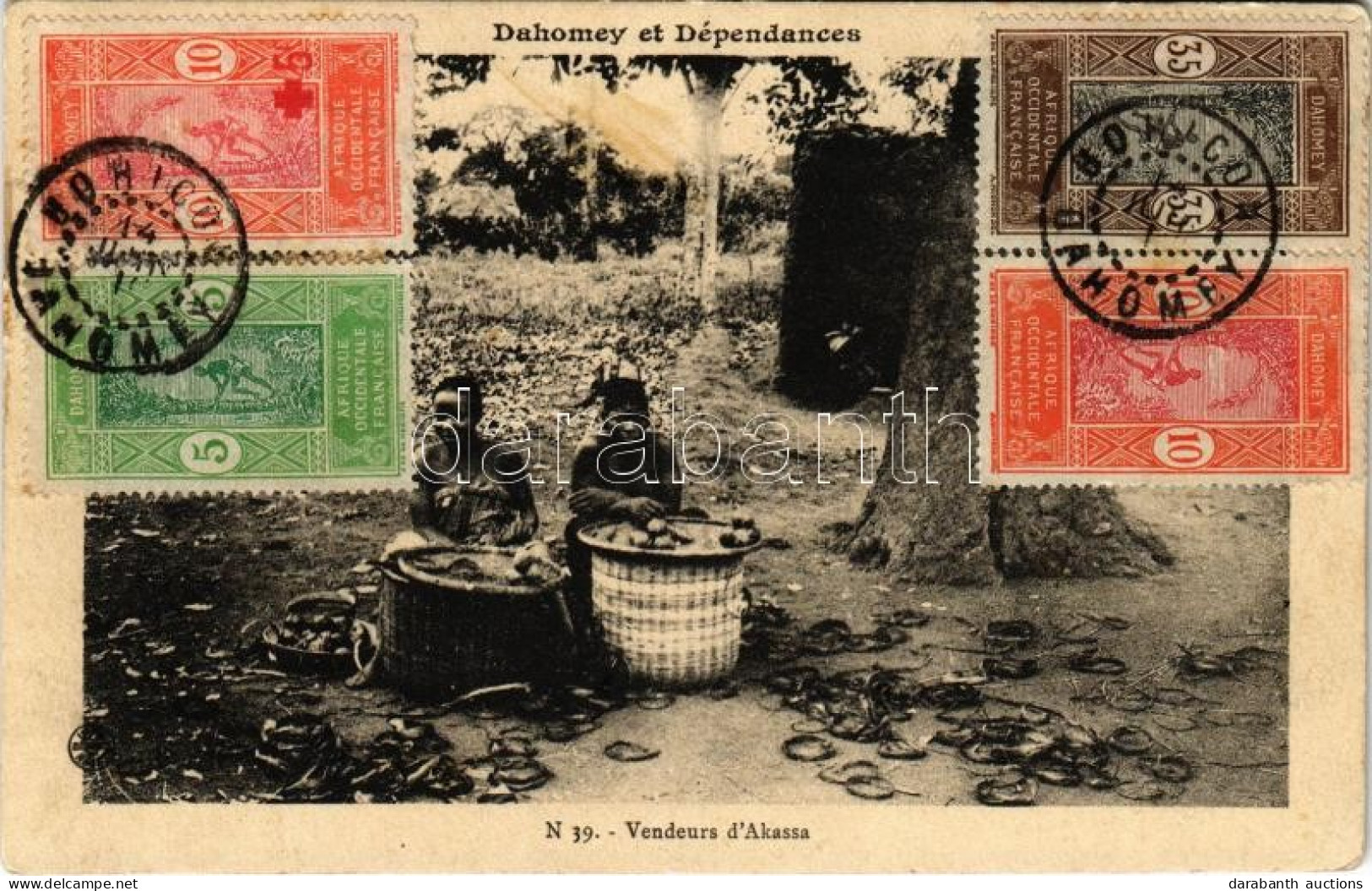 T2/T3 Dahomey, Vendeurs D'Akassa / Street Sellers, Vendors, African Folklore. TCV Card (EK) - Non Classés