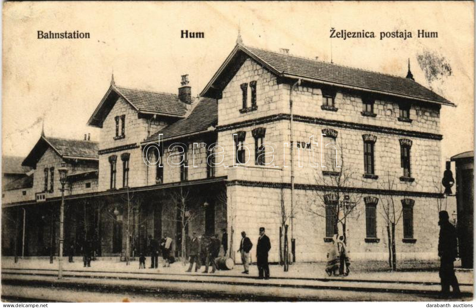 * T3 1906 Hum, Stanica / Station / Railway Station + "K. UND K. MILIT. POST TREBINJE" (Rb) - Non Classificati