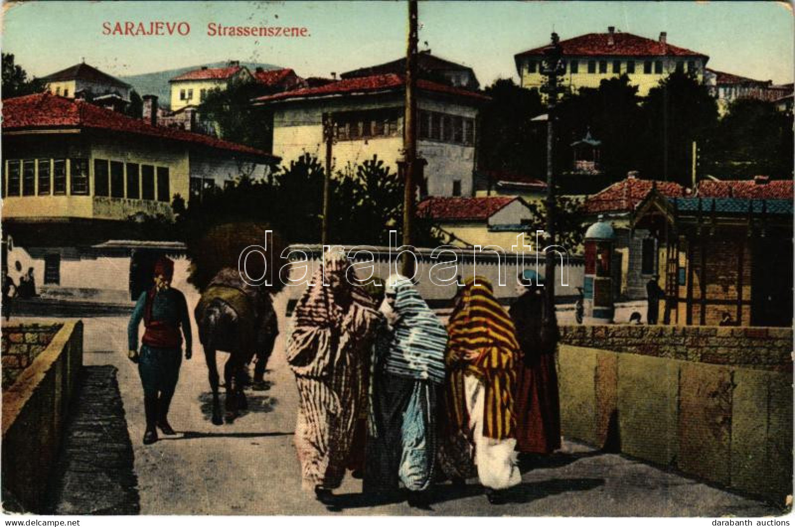 * T3 1909 Sarajevo, Strassenszene / Street, Bosnian Folklore (Rb) - Unclassified