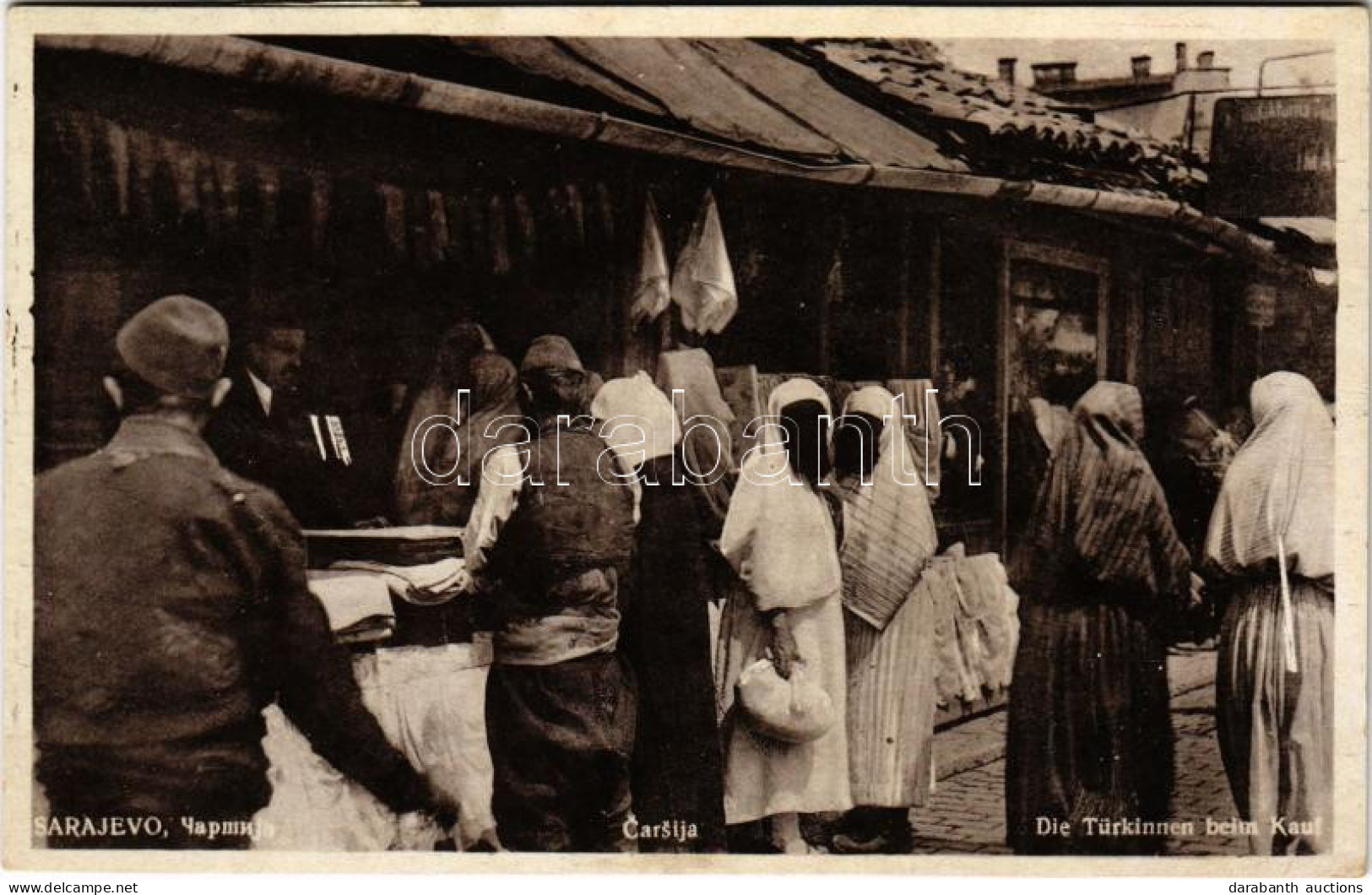 T2/T3 Sarajevo, Carsija / Die Türkinnen Beim Kauf / Török Nők A Hentesnél A Piacon / Bosnian Folklore, Turkish Women At  - Zonder Classificatie