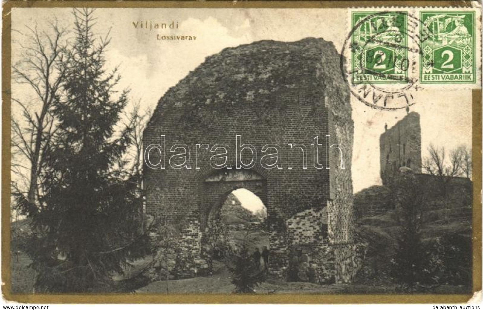 T2/T3 1928 Viljandi, Lossivarav / Castle Ruins. TCV Card (EK) - Non Classés