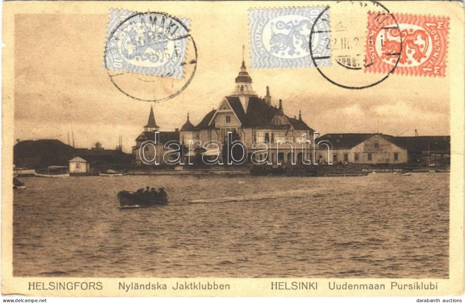 T2/T3 1928 Helsinki, Helsingfors; Nylandska Jaktklubben / Uudenmaan Pursiklubi / Yacht Club, Motorboat. TCV Card (EK) - Zonder Classificatie