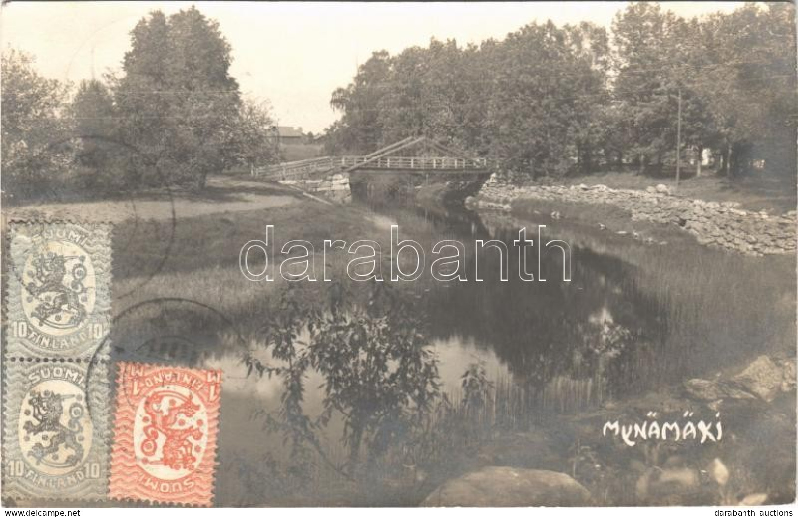 T2/T3 1928 Mynämäki, Virmo; Riverside, Wooden Bridge. TCV Card. Photo - Non Classificati