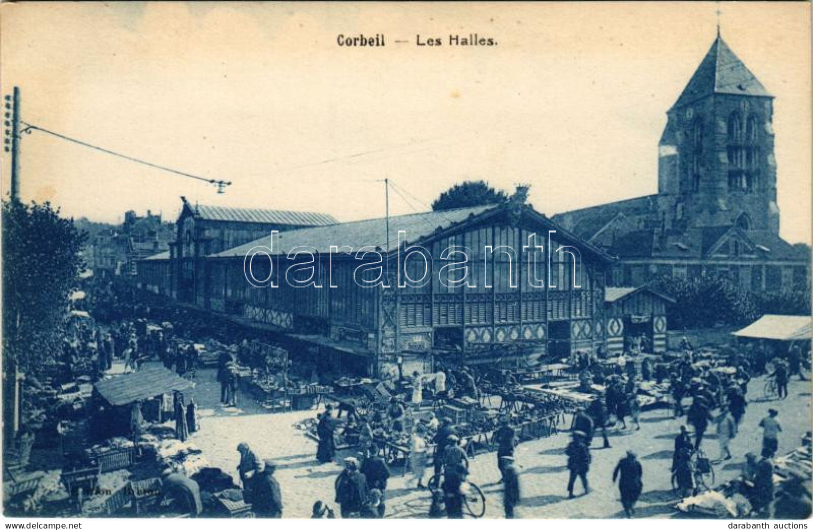 * T2 1930 Corbeil, Les Halles / Market Hall, Old Church - Unclassified