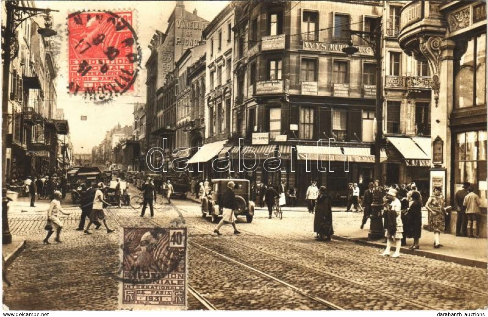 T2/T3 1931 Nancy, La Ville Aux Portes D'Or, Point Central / Street View, Automobiles, Policeman, Shops. TCV Card - Unclassified