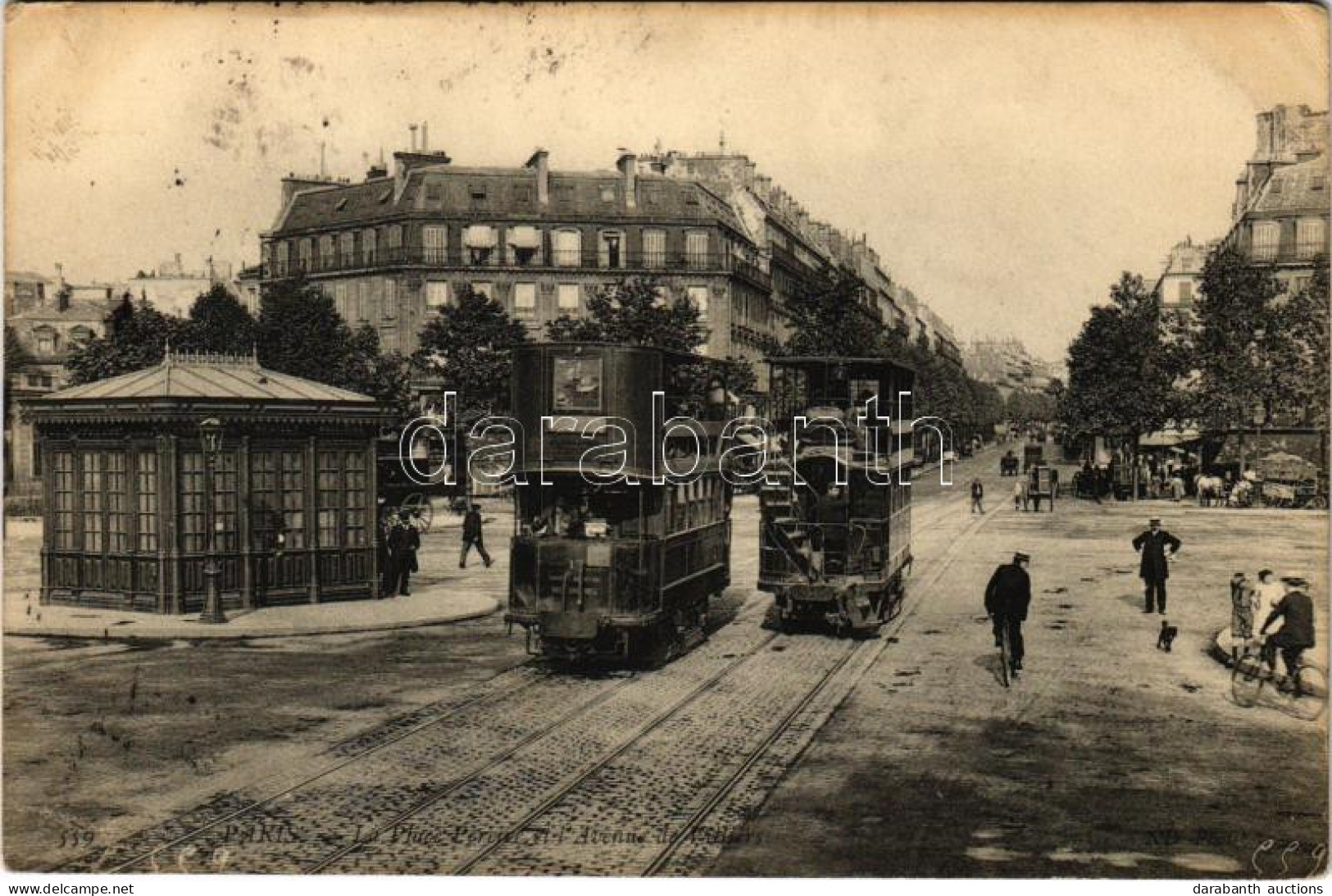 T2/T3 1907 Paris, La Place Pereire Et L'Avenue De Villiers / Street View, Double-decker Trams / Emeletes Villamosok (EK) - Non Classés