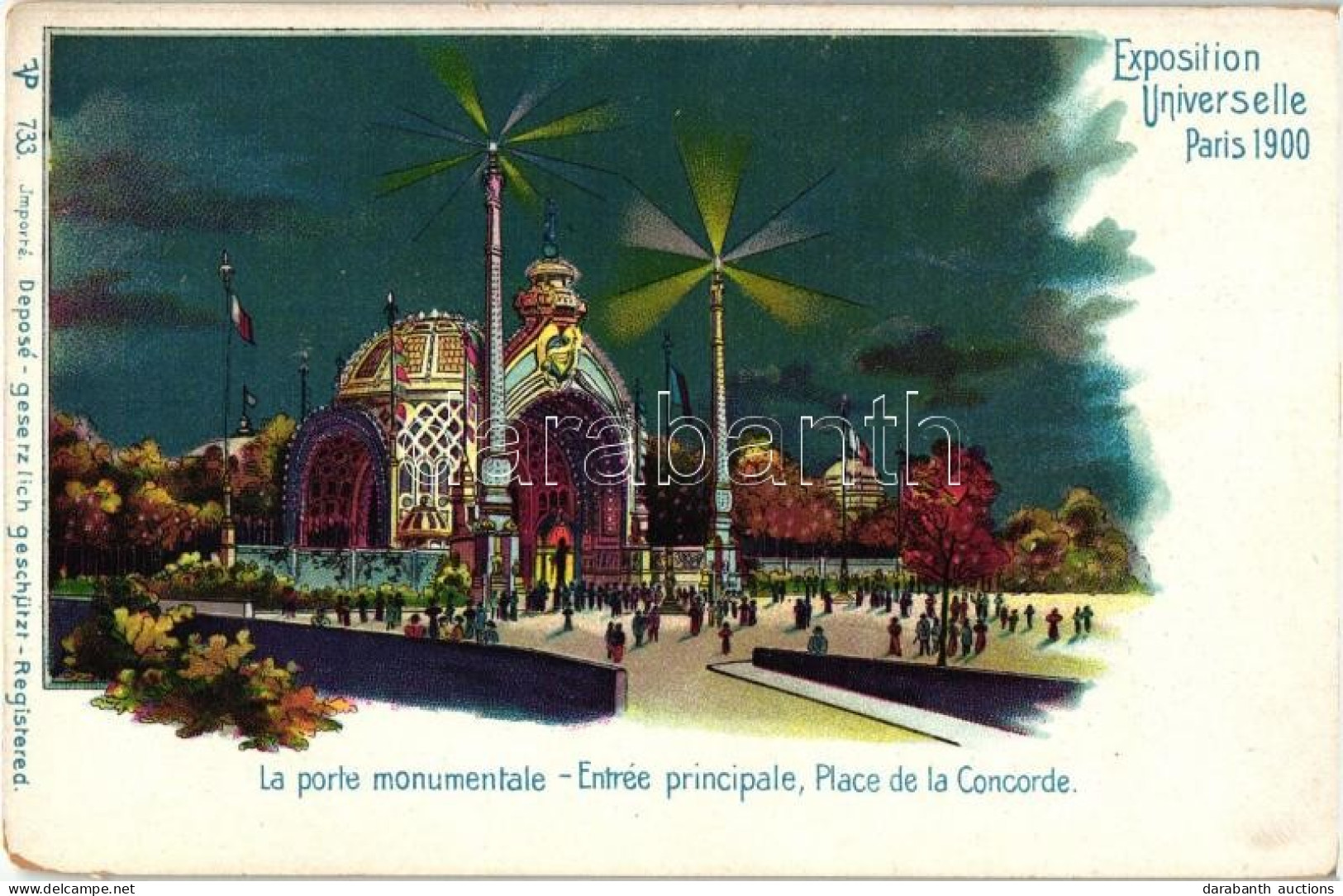 ** T2/T3 1900 Paris, Exposition Universelle, La Porte Monumentale, Place De La Concorde, Litho (non PC) - Zonder Classificatie