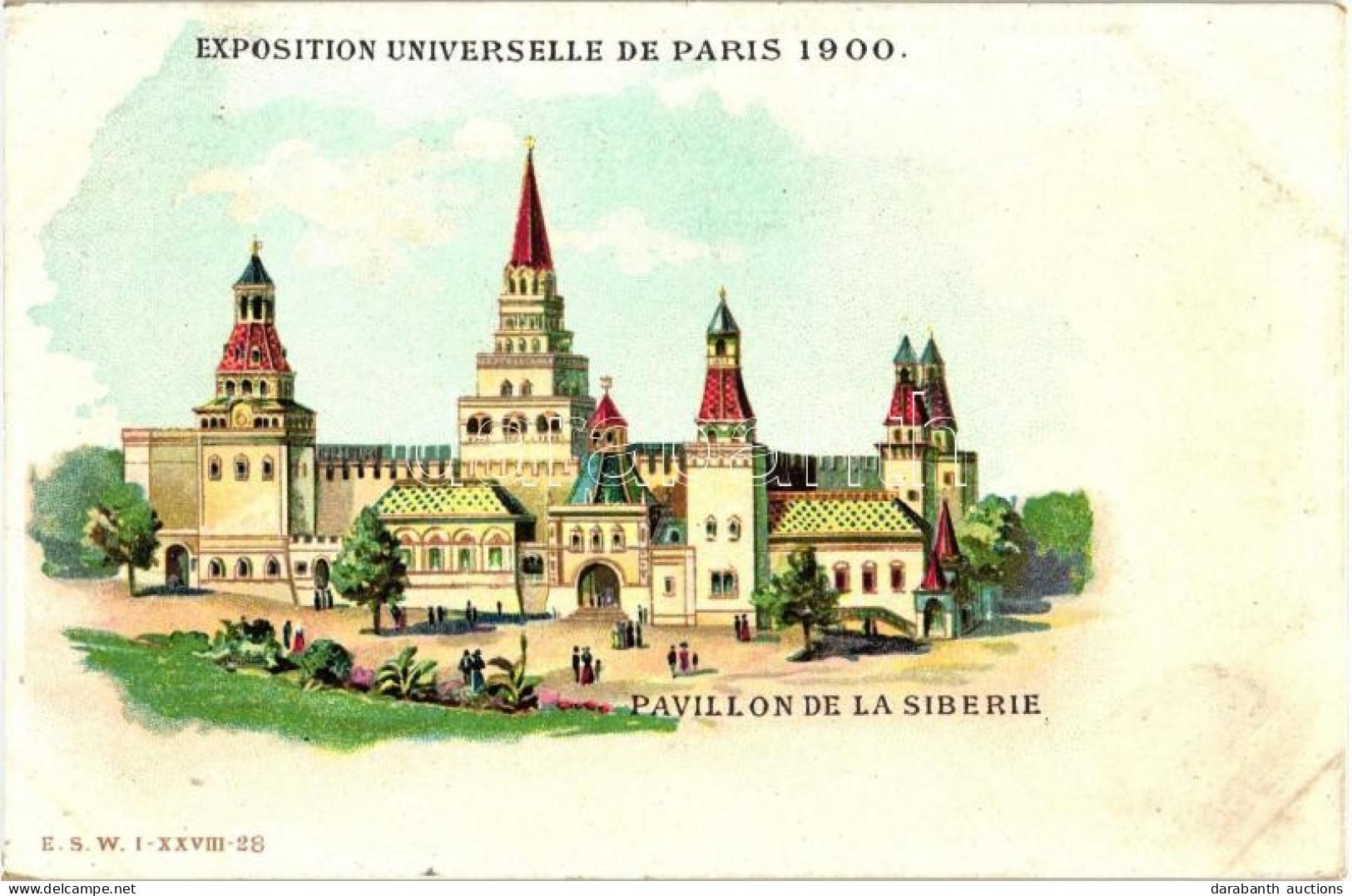 ** T2 1900 Paris, Exposition Universelle, Pavillon De La Siberie / Siberian Pavilion, E.S.W. I-XXVIII-28. Litho - Zonder Classificatie