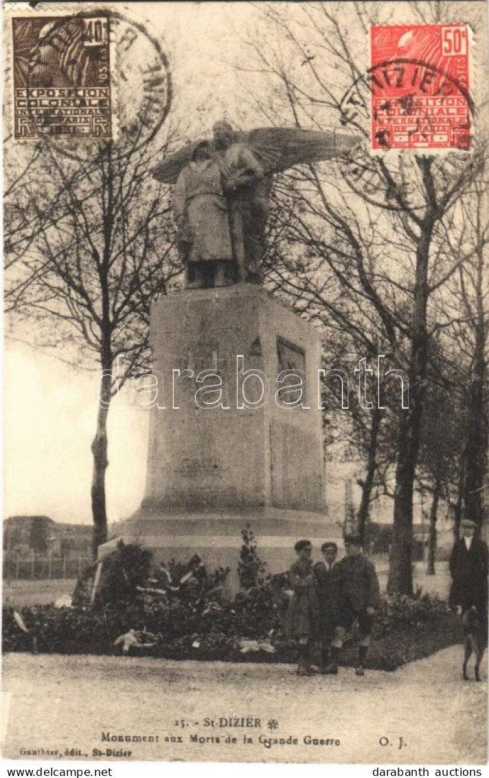 T2/T3 1918 Saint-Dizier, Monument Aux Morts De La Grande Guerre / WWI Military Monument. TCV Card (EK) - Non Classificati