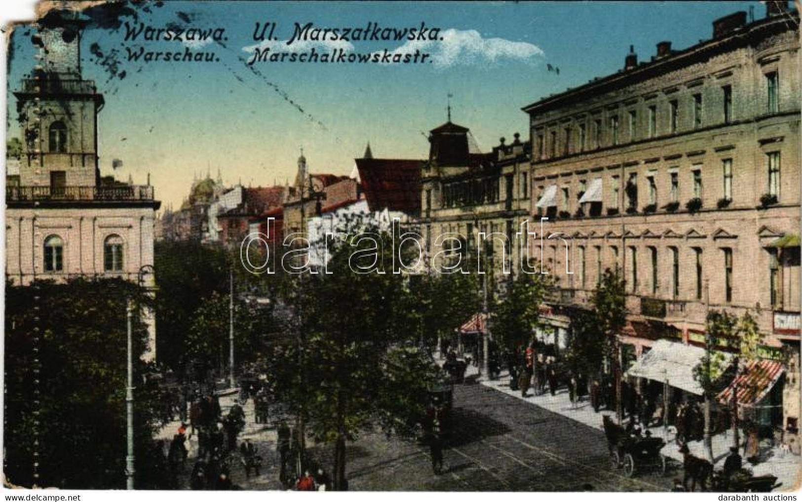 T4 1916 Warszawa, Varsovie, Warschau, Warsaw; Ul. Marszalkawska / Street View, Tram (EM) - Unclassified