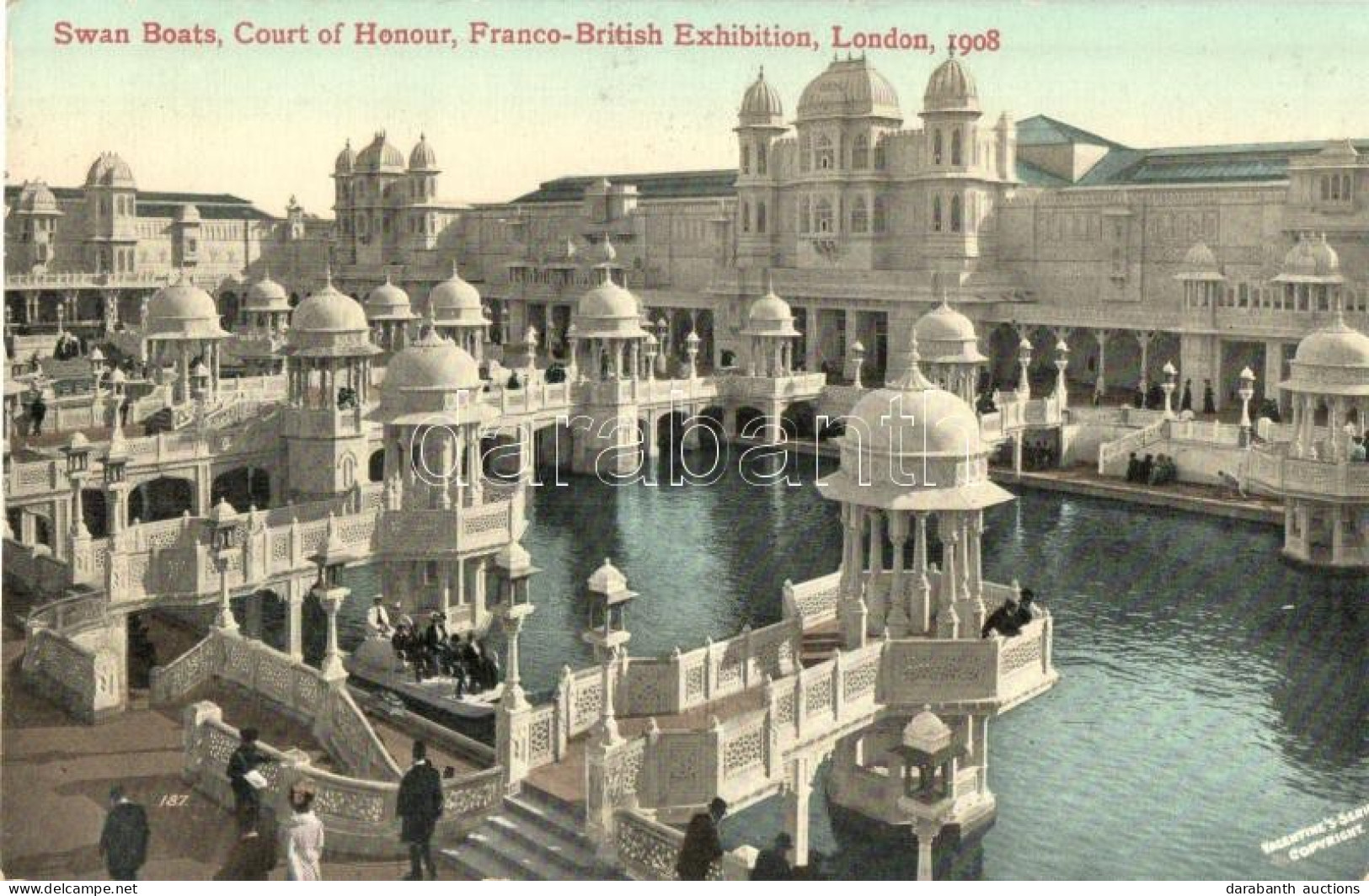 ** T2 1908 London, Franco-British Exhibition, Swan Boats, Court Honour - Unclassified