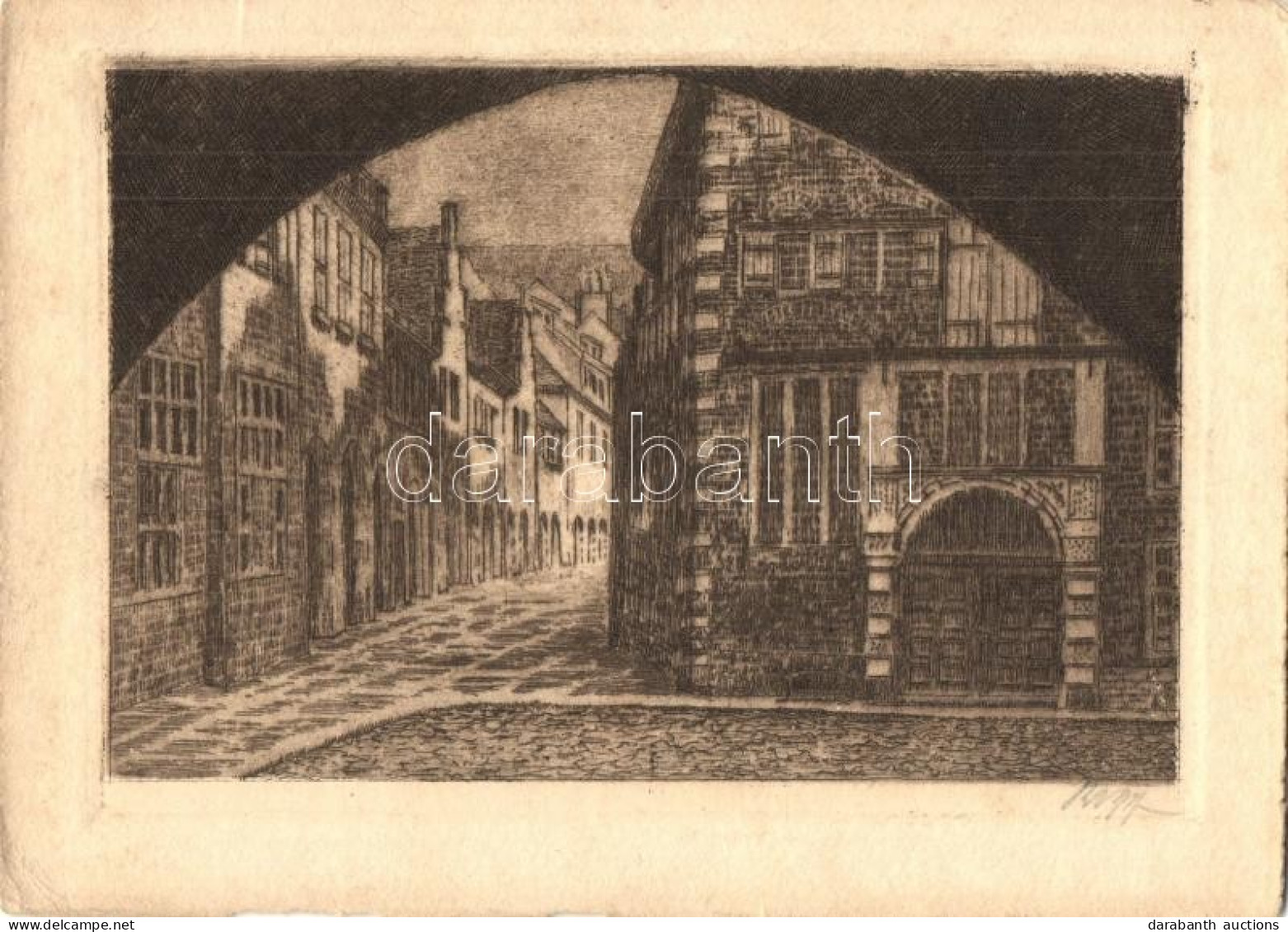 * T2/T3 Bremen, "In Der Böttcherstrasse" Art Postcard, S: E: Rogge (EK) - Ohne Zuordnung