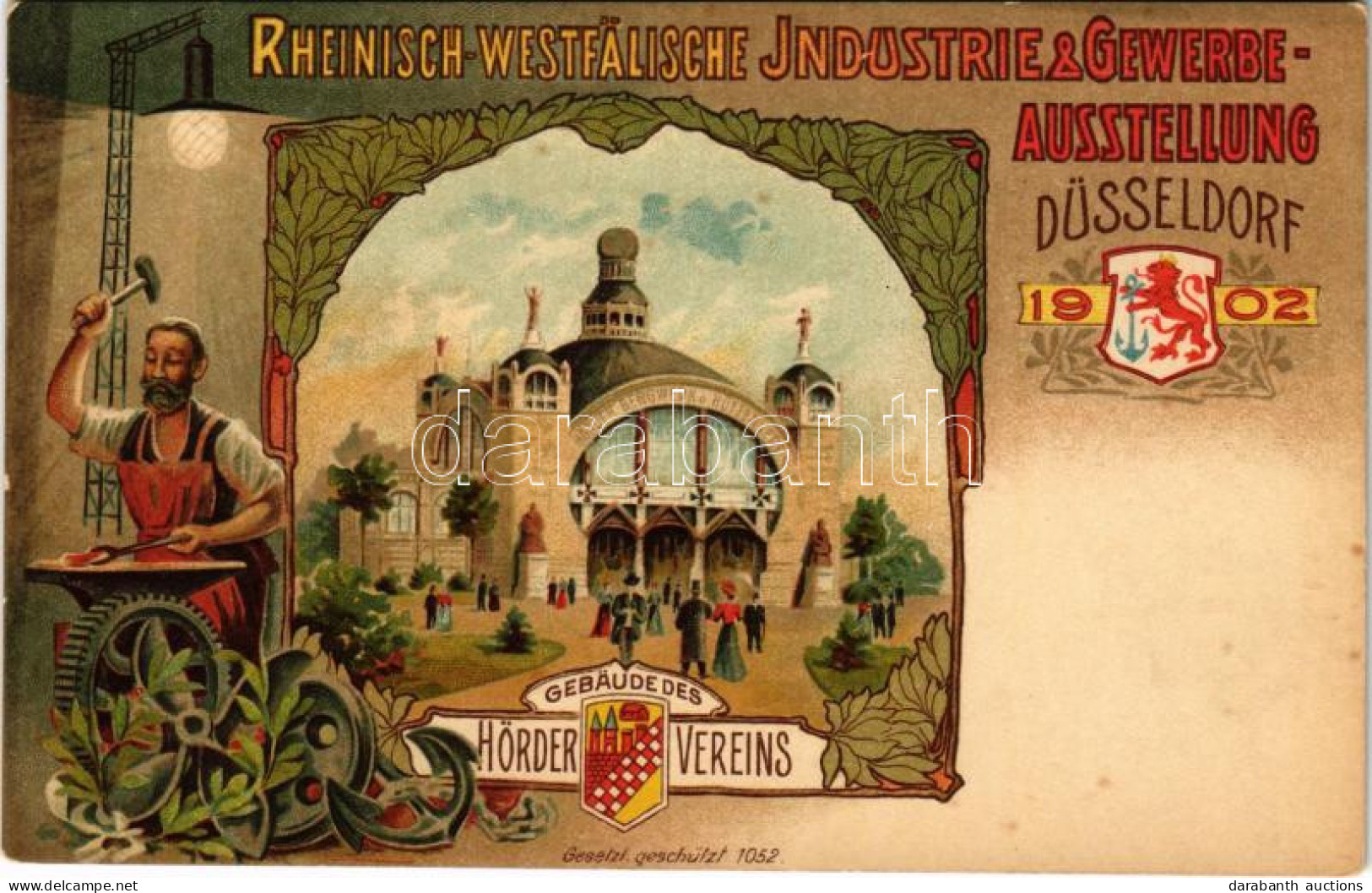 ** T2/T3 1902 Düsseldorf, Rheinisch-Westfälische Industrie & Gewerbe Ausstellung, Gebäudedes Hörder Vereins. Verlag Frie - Sin Clasificación