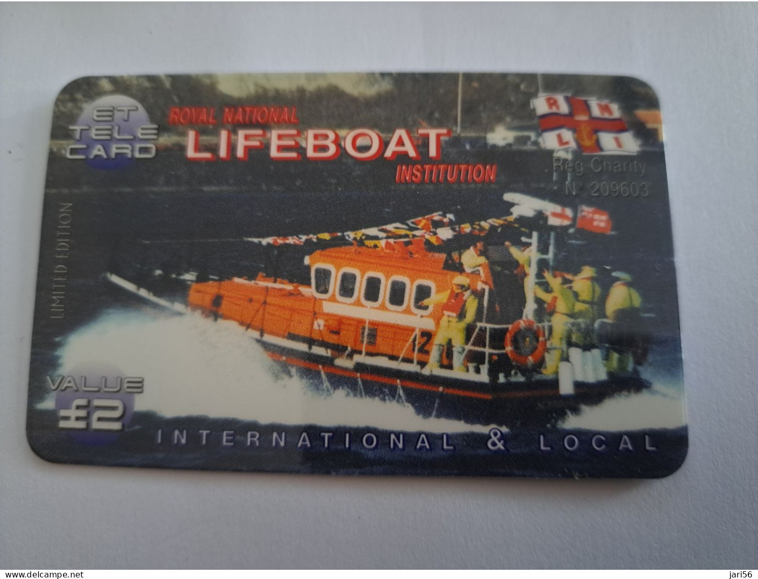 GREAT BRITAIN / 2 POUND  /  ET TELECARD/ ROYAL LIFEBOAT INSTITUTE/ FIREWEAR RESCUE/   /    PREPAID CARD/ MINT  **15711** - Collections