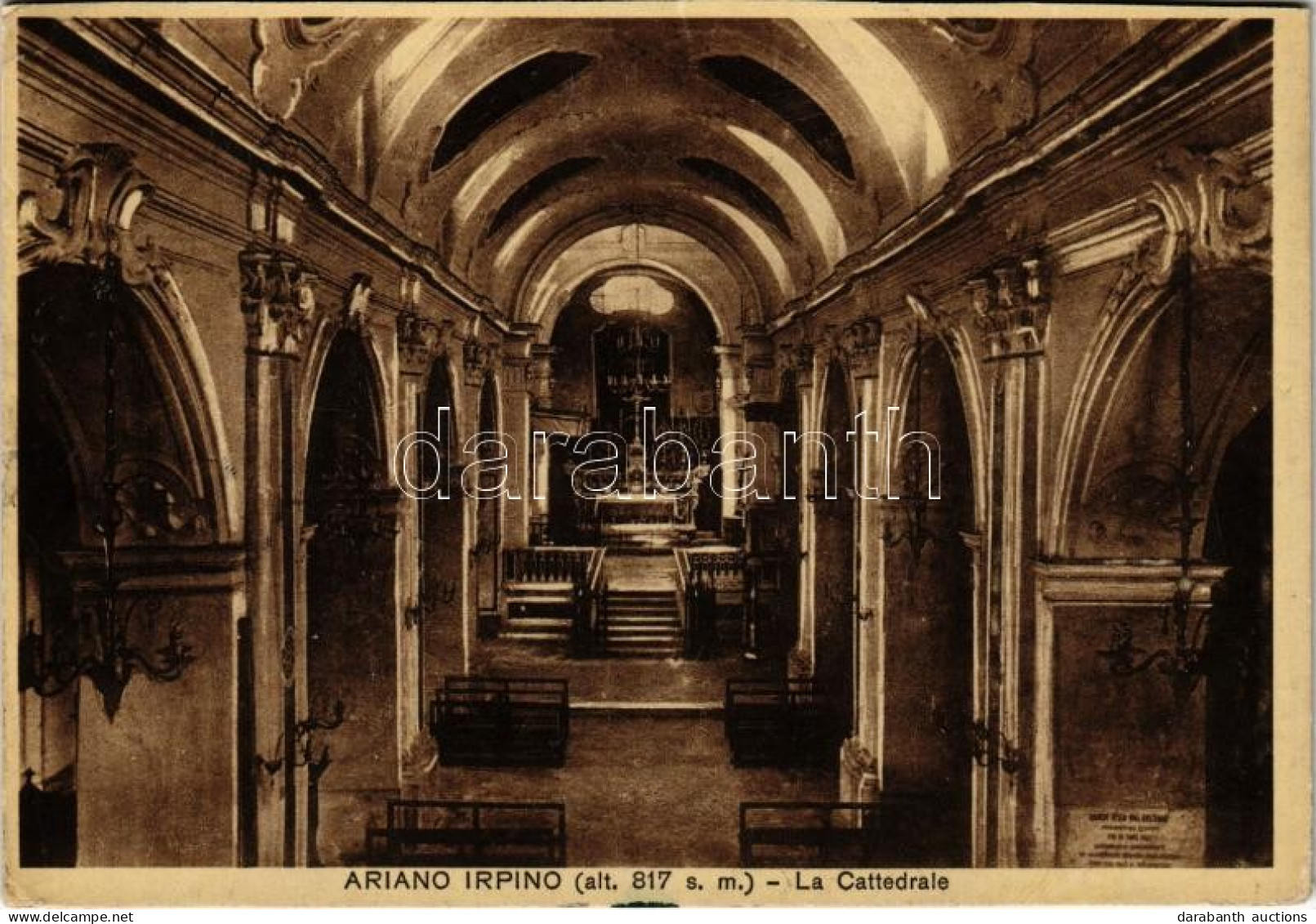 T2/T3 1940 Ariano Irpino, La Cattedrale / Cathedral, Interior. Fot. Gelormini (EK) - Non Classificati