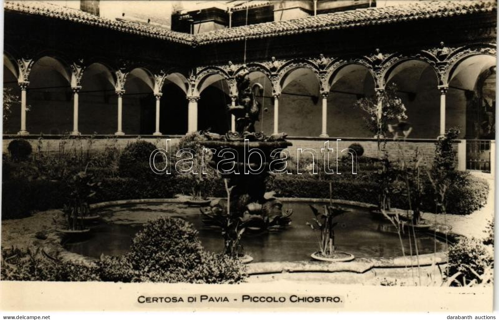 * T2 Certosa Di Pavia, Piccolo Chiostro / Small Cloister, Fountain. Ed. E. Songia - Zonder Classificatie