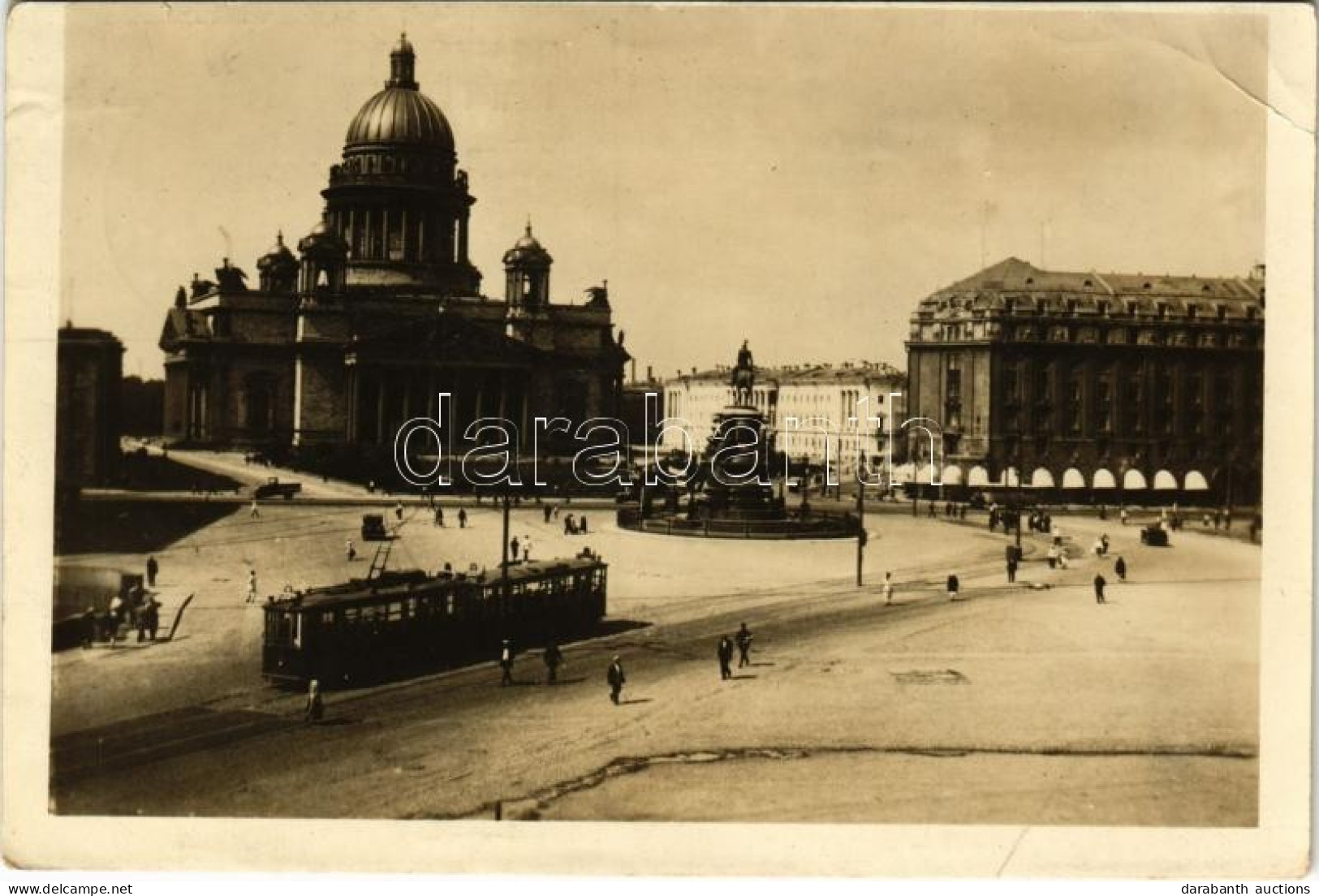 T3 1936 Saint Petersburg, Sankt-Peterburg, St. Petersbourg, Leningrad; Vorovskogo Square, Tram, Monument, Statue, Automo - Non Classés