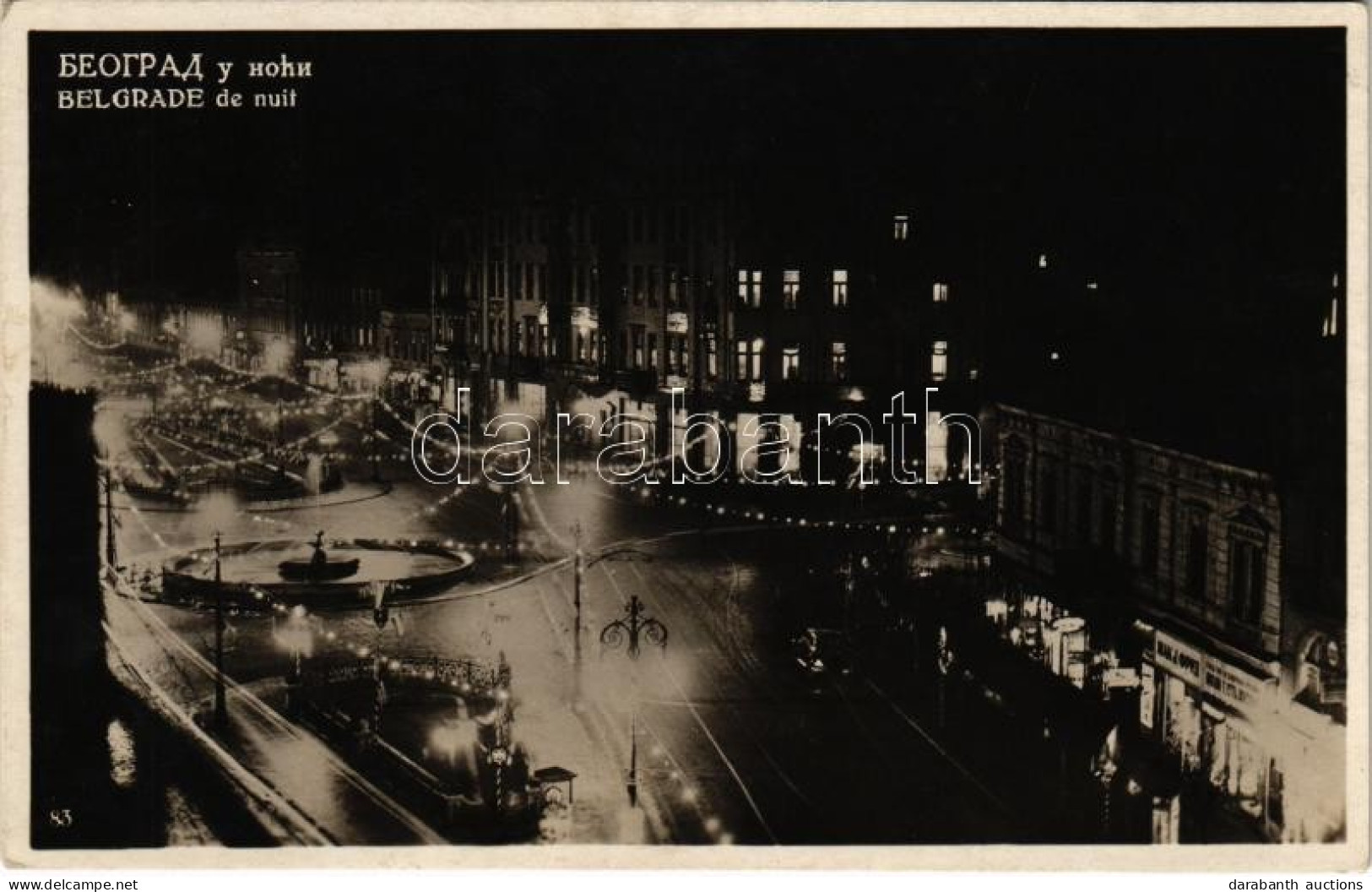 ** T2 Beograd, Belgrád, Belgrade; De Nuit / At Night, Automobile, Shops. Edition L. Paller 83. - Non Classés