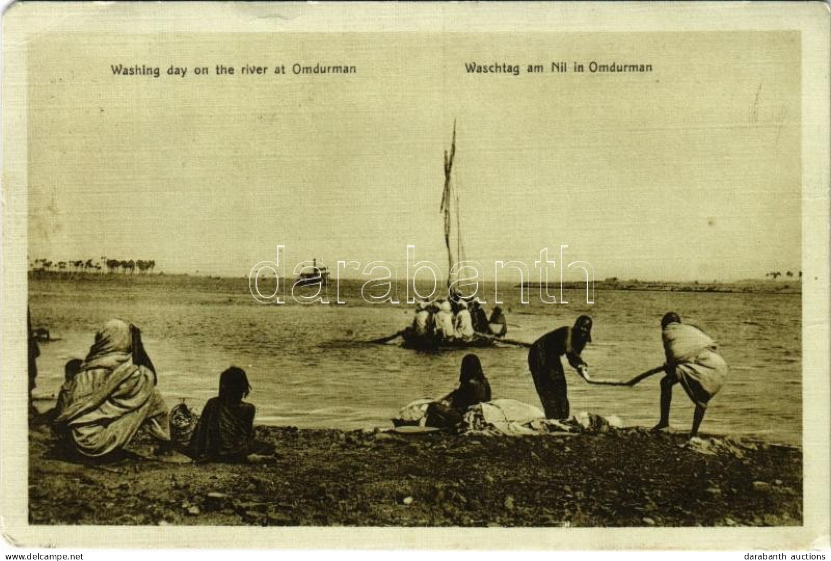 T4 Omdurman, Waschtag Am Nil / Washing Day On The River, Sudanese Folklore. Lorenz Fränzl No. 1460. (EM) - Zonder Classificatie