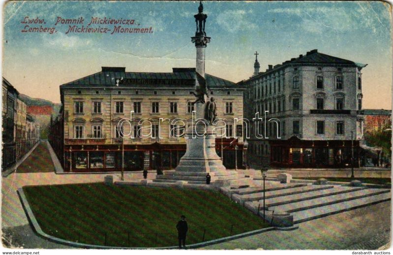 ** T3 Lviv, Lwów, Lemberg; Pomnik Mickiewicza / Mickiewicz-Monument / Statue, Shop Of Kazimierz Lewicki (fa) - Non Classificati