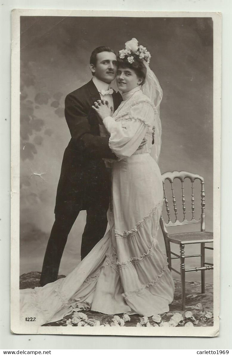 COPPIA DI SPOSI  1910  - VIAGGIATA FP - Couples