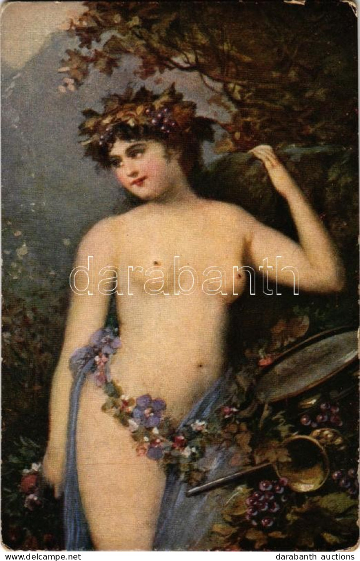 * T2/T3 Bacchantin / Bacante / Erotic Nude Lady Art Postcard. "Apollon Sophia" 64. S: Bernhard (fl) - Sin Clasificación