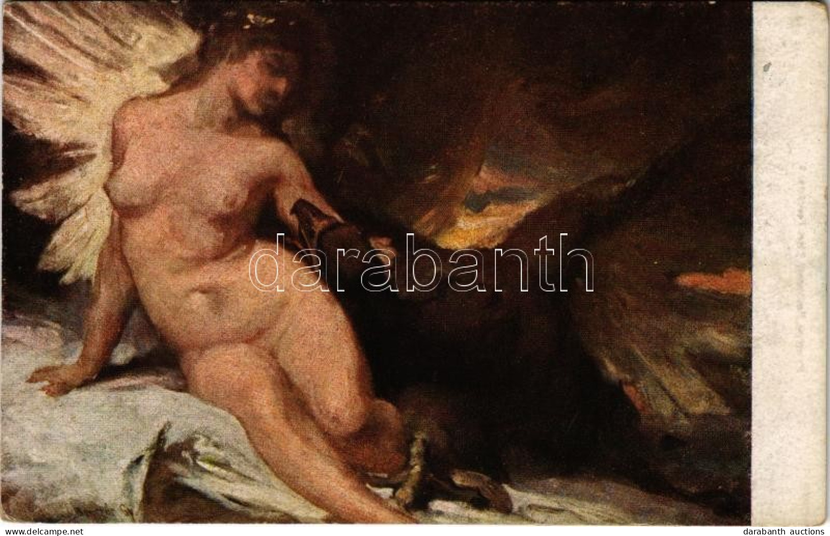 * T2/T3 1917 Emese és A Sas / Erotic Nude Lady Art Postcard. Rotophot Nr. 843. S: Benczúr - Non Classés