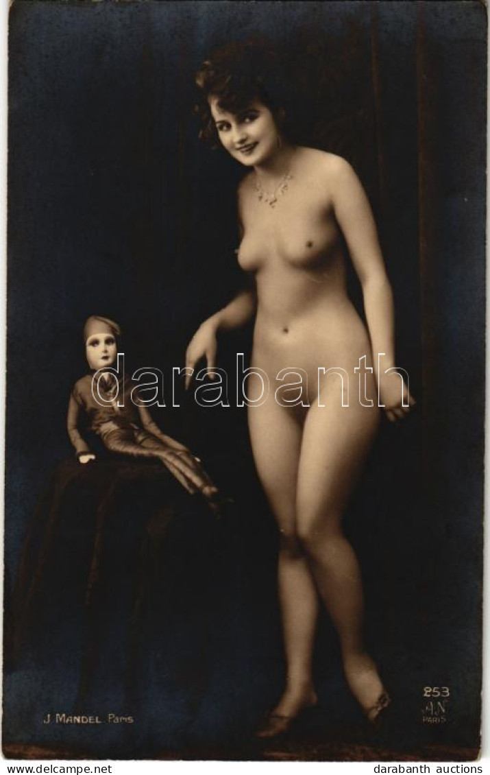 ** T2 Meztelen Erotikus Hölgy / Erotic Nude Lady. A. N. Paris 253. K. Mandel (non PC) - Ohne Zuordnung