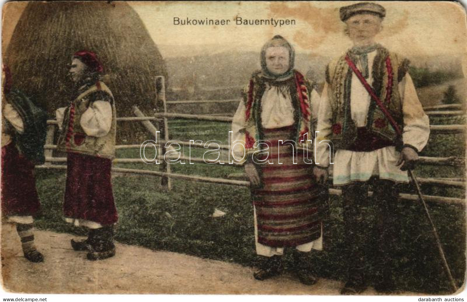 T3 1916 Bukowinaer Bauerntypen / Bukovinai Folklór / Folklore From Bucovina (kopott Sarkak / Worn Corners) - Non Classificati