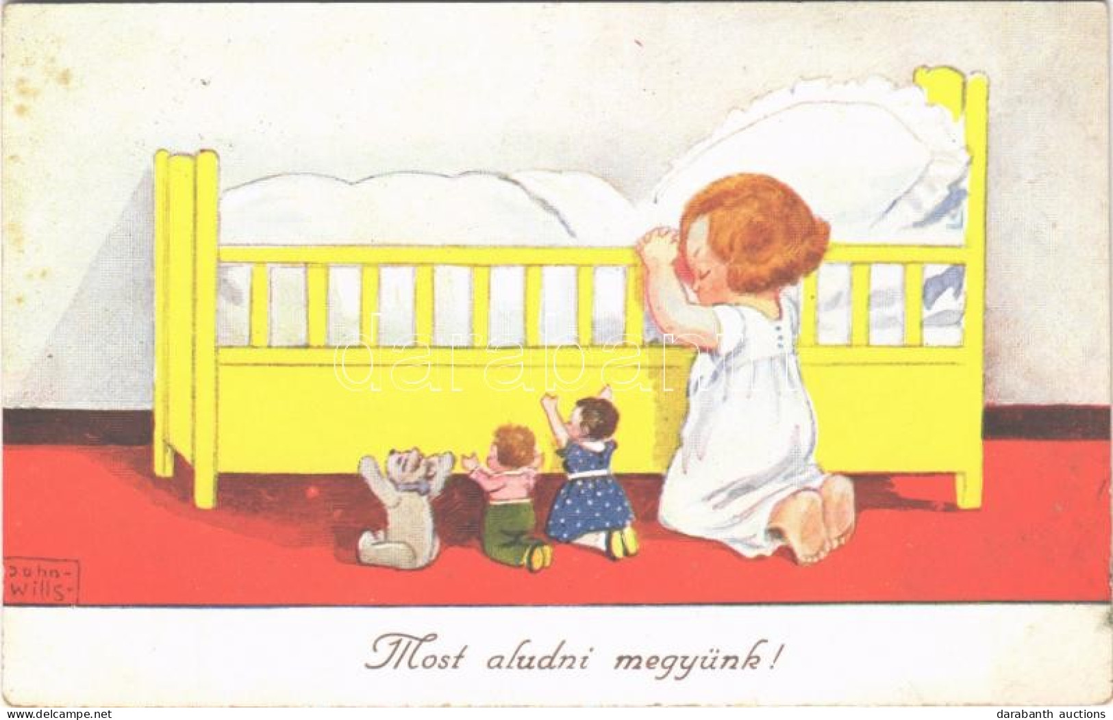 * T2/T3 1937 Most Aludni Megyünk! / Children Art Postcard. W.S.S.B. 5086/2. S: John Wills (fl) - Sin Clasificación