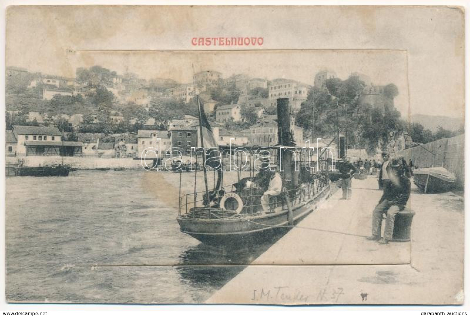 T3/T4 Herceg Novi, Castelnuovo; K.u.k. Kriegsmarine S.M. Tender 37. W.L. Bp. 129. Milos L. Popovic (hiányos Leporello /  - Unclassified