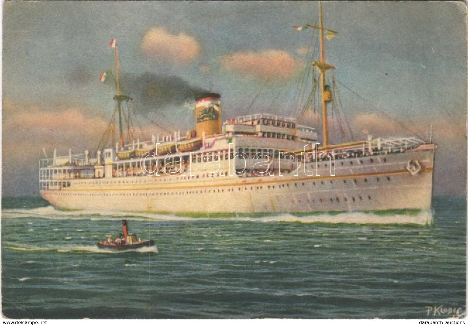 ** T2/T3 Adriatica Venezia Piroscafo "Gerusalemme", "Galilea", "Palestina" / Italian Steamship Advertising Card (EK) - Non Classés