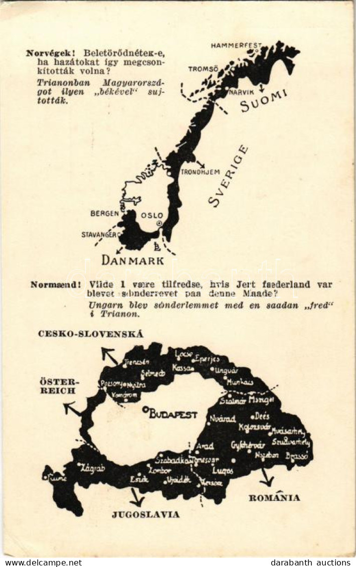 ** T2/T3 Ha A Trianoni Békét A Győzőkre Szabták Volna. A Megcsonkított Norvégia. Kiadja A Magyar Nemzeti Szövetség / Tre - Unclassified