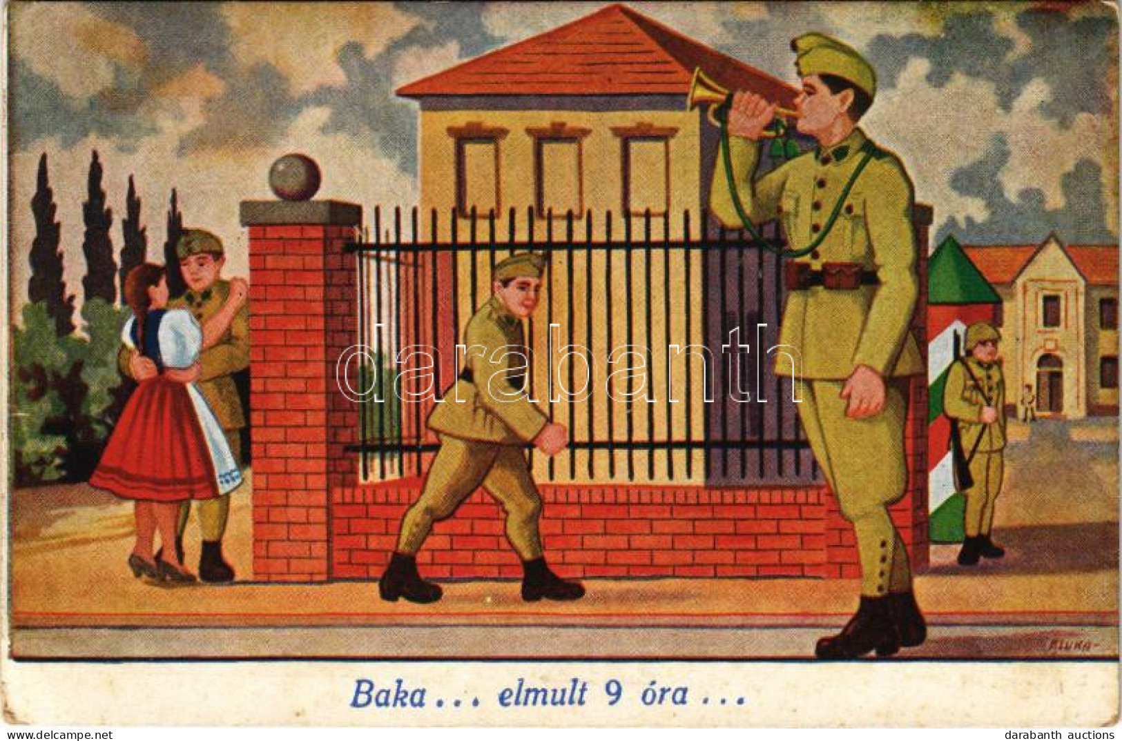 T2/T3 1943 Baka, Elmúlt 9 óra. Második Világháborús Magyar Katonai Lap / WWII Hungarian Military Postcard S: Kluka (EK) - Zonder Classificatie